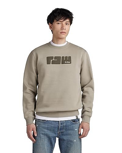 G-Star Raw Raw. Felt R Sw, Suéter Para Hombre, Gris Elephant Skin D23480-D425-G106 , L