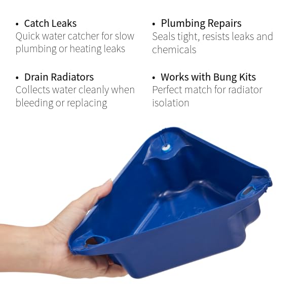 LavaTap Plumb Tub - Flexible Radiator Drain Tray, Plumbers Bucket & Water Catcher for Pipe Work, Blue - Image 3