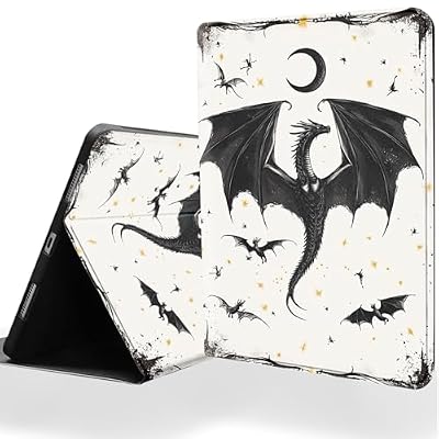 DSRGRGFDJ Tablet Case for iPad Air 13 Inch (M3 2025/M2 2024),iPad Pro 12.9 (6th/5th Gen 2022/2021),Auto Wake/Sleep and Multi-Angle Adjustable Stand Cover - Dark Dragon