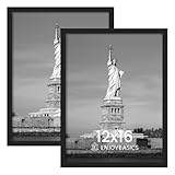 ENJOYBASICS 12x16 Picture Frame, Display for 12 x 16 Poster, Wall Gallery Photo Frames, Black, 2 Pack