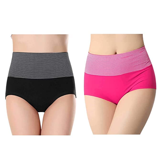 davina fashions Women's & Girl's Multicolor Cotton High Waist Full Coverage Tummy Control Hipster Panty- (Free Size Upto 36 Waist)-picture-26