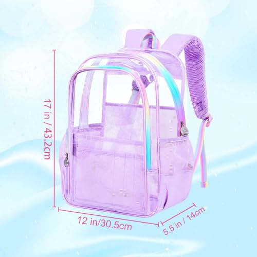 Image of AGSDON Clear Backpack, Heavy Duty Transparent Bookbag, See Through PVC Backpacks for Women Men