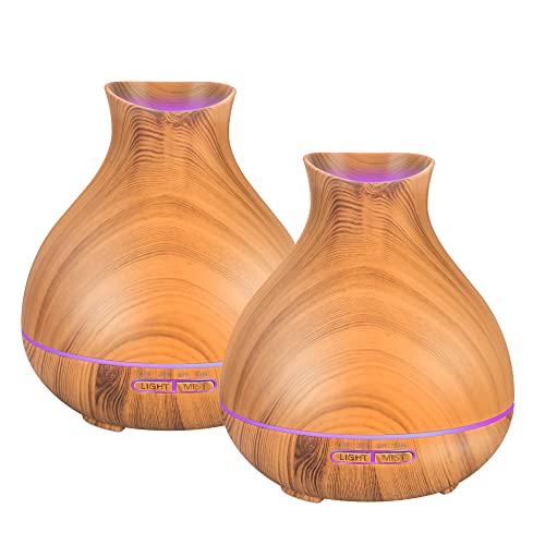 Bzseed Aromatherapy Essential Oil Diffuser,2 Pcs Humidifier With 550Ml Lasting Mist Output Waterless Auto-Off Ultrasonic Diffusers 7 Color Led Lights Cool Mist Humidifier For Large Room, Home #TOP7