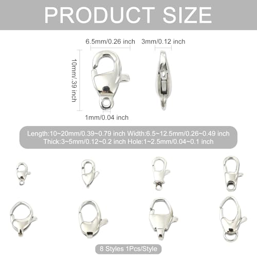 Fermoir mousqueton ovale en acier inoxydable pour création bijoux