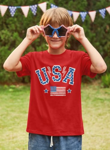BesserBay Unisex Kids July 4th Amarican Flag Top Patriotic Funny T-Shirt 6-14 Years3