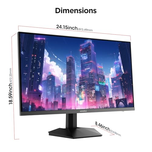 KOORUI G2721P 27 Inch QHD Gaming Monitor, 200Hz, IPS, HDR 400, 100% sRGB, 95% DCI-P3, 1ms Response, AMD FreeSync Premium, HDMI 2.0/DP 1.4, Tilt Adjustable
