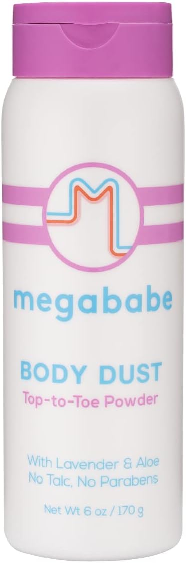 ​​Megababe Sweat Absorbing Body Powder - Body Dust | Hot Weather Essential | with Lavender & Aloe | Talc-Free, All Natural | 6 oz (Pack of 1)
