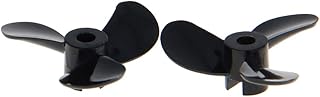 1Pair Three Blade Propeller for Ship Model Rc Boat Propeller Model Black Plastic Positive Propeller and Reversing Propeller, 28mm Diameter, 3mm Hole Dia,Aicosineg