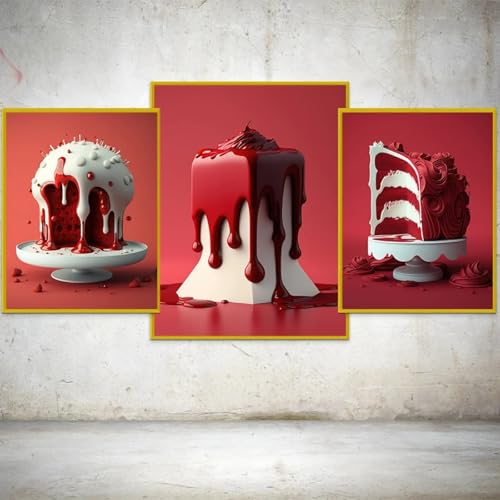 Décoration d'intérieur gâteau Red Velvet affiche sans cadre moderne