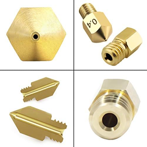 25 PCS 0.4MM MK8 3D Printer Brass Extruder Nozzles with 5 Cleaning Needles and Metal Storage Box for Creality Ender 3 Ender 3 pro Ender 5 CR-10 MK8 Makerbot Anet A8 Anet A6
