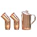 Kupferkrug und Trinkglas für Ayurveda Gesundheitsvorteile, reines Kupfer (99,74 %), Krug mit 4 Kupferbechern