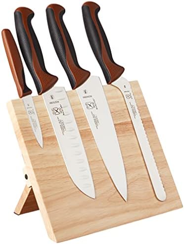 Mercer Culinary Millennia Colors 5-Piece Magnetic Board Set with Chocolate Handles, Rubberwood