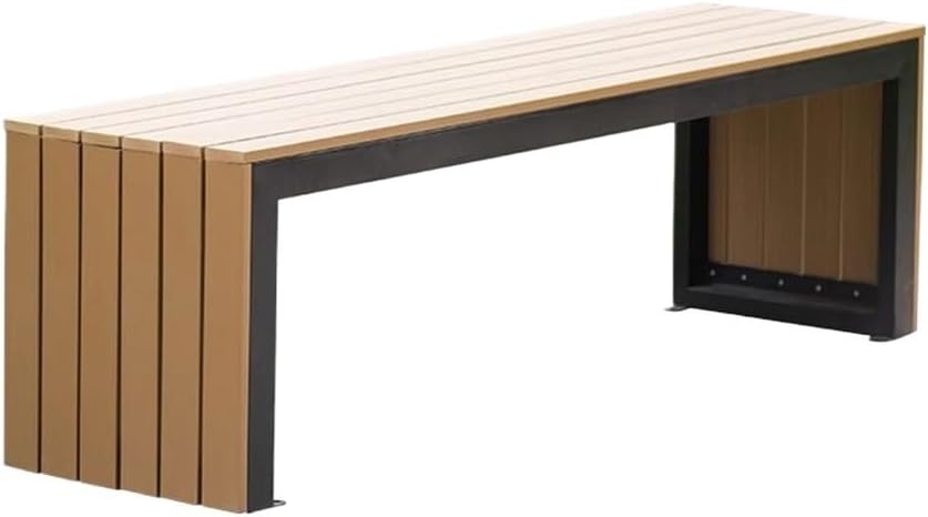 Garden Bench Garden Backless Bench, with Steel Frame Outdoor Artificial Board Chair, Leisure Seating Outdoor Bench(Medium)
