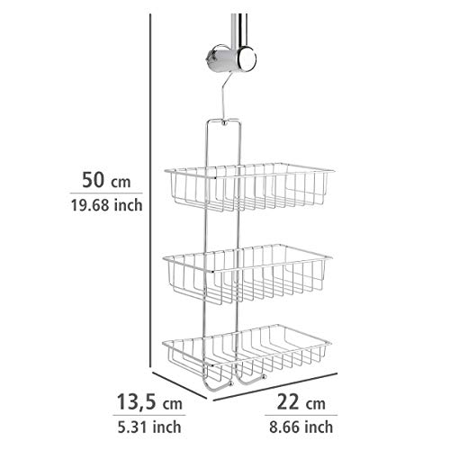 WENKO Nivala Douchecaddy met 3 etages, doucheplank voor douchegel, shampoo & Co, hangmand voor badkamer, bevestiging… - Image 5