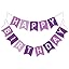 Burlap Happy Birthday Banner Boho Birthday Bunting Garland Pink - View #5