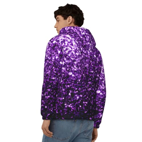 Sweat à capuche violet homme : pull doux décontracté pour automne et hiver - 6
