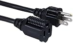 GE UltraPro 40 Cord d'extension Ft, 16 Gauge, poids lourd, double isolant, sol, intérieur/extérieur, UL Inscrit, Noir, 36826-T1