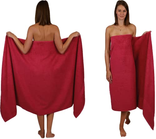Wholesale Trade Dealz Extra Large Bath Sheet 100 x 200 cm Super Jumbo Big Bath Sheets Towels Beach Body Wrap XL Bath Towels 600-GSM (Red) - Image 2