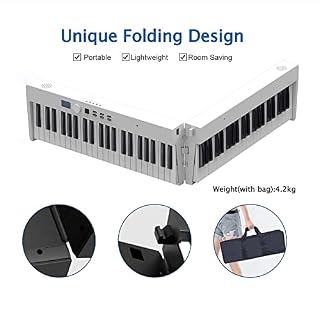 GIASSO Piano numérique Pliant à 88 Touches, Clavier de Piano électrique, Facile à Ranger et à Transporter, Effet sonore stéréo Surround, Cadeaux pour Enfants, Parents, Amis et mélomanes - Les Beatles, Paul McCartney, John Lennon, RIngo Starr, George Harrison GIASSO Piano numérique Pliant à 88 Touches, Clavier de Piano électrique, Facile à Ranger et à Transporter, Effet sonore stéréo Surround, Cadeaux pour Enfants, Parents, Amis et mélomanes – Image 6