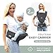 FRUITEAM Baby Carrier Newborn to Toddler, 6-in-1 Ergonomic & Adjustable Baby Carrier with Lumbar Support for All Seasons, Hands-Free, Adapt to Newborn, Infant & Toddler (Grey)