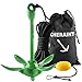 CHERAINTI Kayak Anchor, 3.5 Lb Folding Marine Grapnel Anchor Kit with 40ft Rope and Buoy for Kayaks Jet Ski SUP Paddle Boards PWC Inflatable Small Boat Canoes Fishing, Kayaking & Boating Accessories