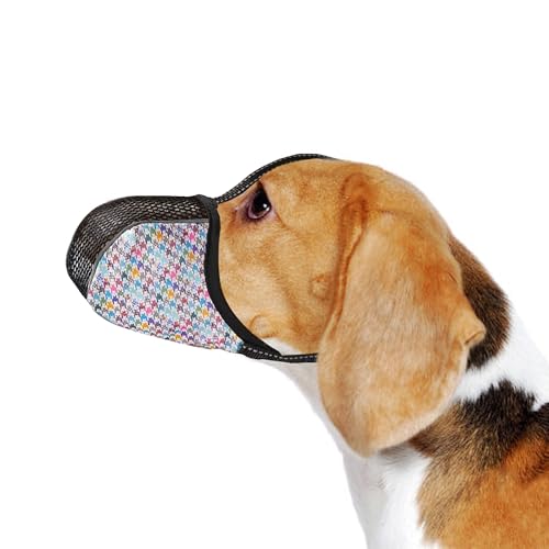 Image of Dog Muzzle Medium Sized Dogs Anti Bite Bark Soft Air Mesh Muzzles Reflective Ajustable Full Coverage Dog Mouth Guard Cover for Grooming Scavenging Colour M
