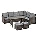 Produktbild SVITA Monroe Garten-Lounge Set Polyrattan Lounge-Möbel Sitzgruppe Garten Braun