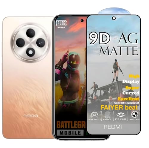 Image of Premium Tempered Glass for OPPO F27 5G (matte finish glass, Pack of 1) Full Screen Coverage gaming matte Screen Protector Guard (OPPO F27 5G)