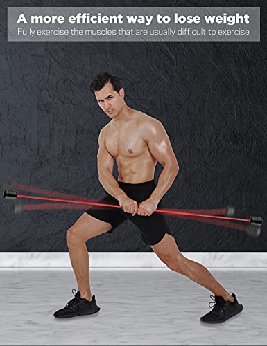 Elastic Fitness Exercise Bar,High Frequency Vibration,Fast Body Shaping And Weight Loss.Resistance Workouts In Home Gym.Muscle Rehabilitation,Aerobic Exercise Fitness Equipment