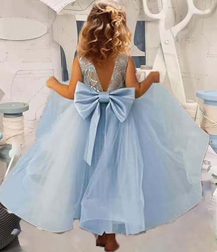 Flower Girl Dresses for Wedding Tulle Formal Ball Gown Kids First Communion Dress Bowknot Pageant Dresses3