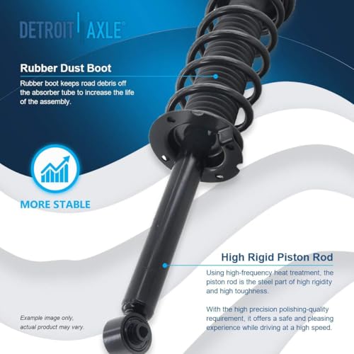 Image of Detroit Axle - 2.4L Front Knuckles Struts Sway Bars for 2003-2007 Honda Accord 2004 2005 2006 Steering Knuckles and Wheel Hub, Front & Rear Struts w /Coil Spring, Sway Bars [Manual Transmission]