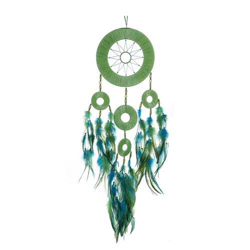 Attrape-rêves tissus ethniques plumes perles, décoration murale chambre bébé et salon bohème
