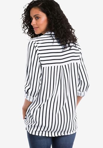 ellos Plus Size Button Placket Popover Tunic2