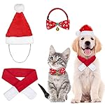 MELLIEX 3 Piezas Disfraces Navidad para Gatos Perros con Collares de Pajarita Sombrero de Navidad Bufanda Accesorios Ropa de Mascotas para Gatos Perros 3 MELLIEX 3 Piezas Disfraces Navidad para Gatos Perros con Collares de Pajarita Sombrero de Navidad Bufanda Accesorios Ropa de Mascotas para Gatos Perros