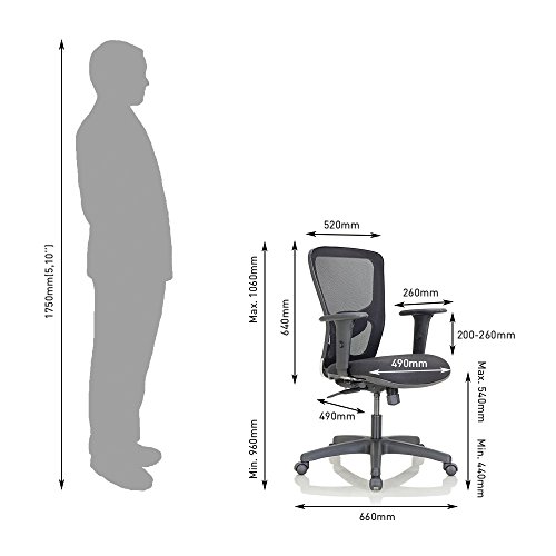 Image of Featherlite ''Astro'' Mesh Home & Office Ergonomic Chair with, Adjustable Lumbar Support, Adjustable Armrest & DIY (Mid Back)