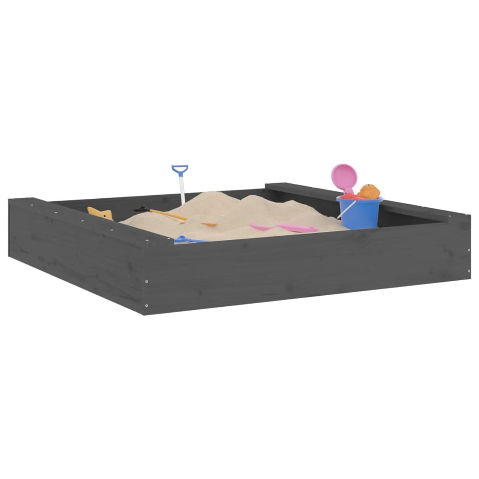 Spielkasten aus Holz für Kinder | Sandspiel & Kreativität | Massives Kiefernholz | 2 Sitze | 2-8 Jahre | Außengebrauch Model825032