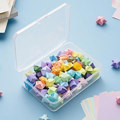 Image of 5Pcs Mini Plastic Storage Containers with Lids, Mini Organizer Box Clear Rectangle Box for Collecting Small Items, Beads, Jewelry, Cards, Crafts（4.13x2.95x0.98Inches