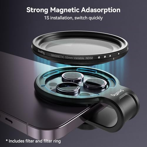SMALLRIG Attachable VND Filter Kit ND2-ND32 (1-5 Stop) with Universal Filter Adapter 52mm - 4387, black - Image 3