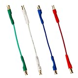 Zentect 4pcs Universal Turntable Cartridge Headshell Lead Wires with Upgraded Easy to Plug and Unplug Spring Cliper Head, 7N OFC Audiophile Grade Phono Cartridge Cables for Turntable Record Players