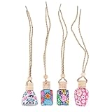 JUMPLAWN 8個 車用香水瓶ペンダント 車内装飾アロマペンダント 芳香剤機能付き スリッシュな車載アクセサリー 空間を爽やかに演出