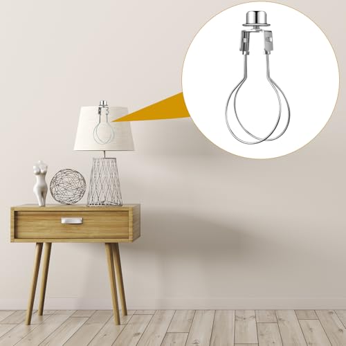 Image of Honoson 4 Pcs Bulb Lamp Shade Light Bulb Clip Adapter Includes Finial and Lampshade Levellers for Replacement (Silver)