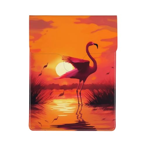 Housse ordinateur 13 pouces flamant rose en cuir antichoc pour bureau