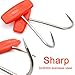 TIHOOD 2PCS Meat Hooks for Butchering,T Shaped Boning Hooks with Handle 6 inch Stainless Steel Butcher Shop Tool Kit (Orange x2)