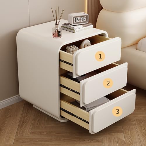 Table de chevet moderne avec 3 tiroirs table d'appoint haute chambre bois - 5