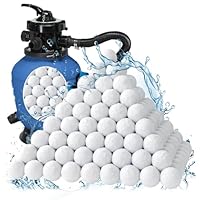 FuGuiB 2200g Filterbälle Pool, Wiederverwendbare Filterkugel mit Wäschenetz, Ersetzen 70kg Filtersand für Sandfilteranlagen, Pool Filterbälle, Kompatibel mit Allen Handelsüblichen Sandfilteranlagen