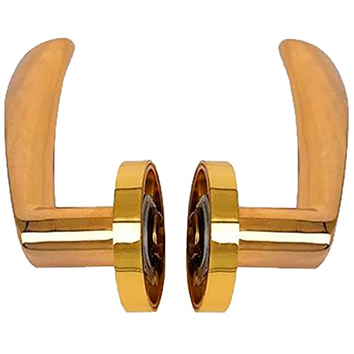 Tradineur - Manilla/Pomo para puerta - Base 50 mm - Fabricado en Latón y Acero - Juego de llaves - Incluye Tornillos - Color Dorado