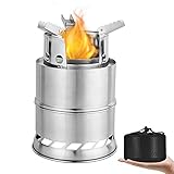 mini stufa a legna senza canna fumaria 【Forno a legna portatile】Questo fornello pieghevole per esterni è pieghevole e leggero, facilmente ripiegato in una dimensione compatta e confezionato nella borsa per il trasporto, senza occupare molto spazio