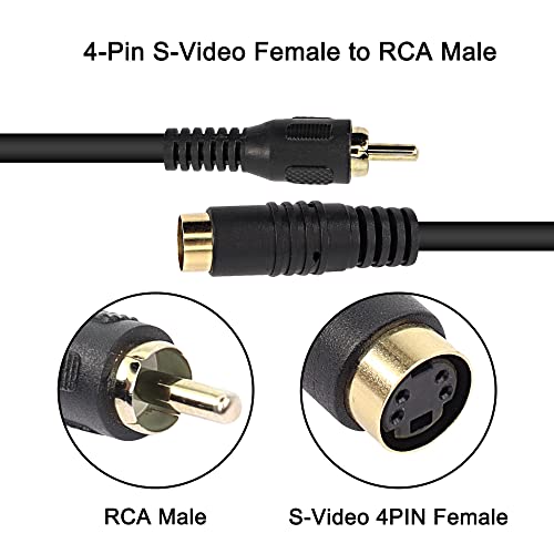 Xmsjsiy S-Video To Rca Cable Composite Rca Male To S-Video 4 Pin Mini Din Terminale Female Av Stereo Audio Video Connector Adapter Extension Cable-2Pcs 15Cm/5.9Inch #TOP2