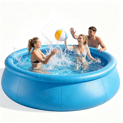10FTx30In Inflatable Swimming Pool, Large Family Summer Pool for Garden/Lawn, Reusable Water Pool for Backyard Water Fun