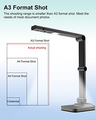 Vizolink 8Mp Document Camera & Webcam With Noise-Canceling Microphone, A3-Size Capture, Auto Focus, 3-Levels Adjustable Brightness, For Live Demo, Home Office, Remote Teaching #TOP3